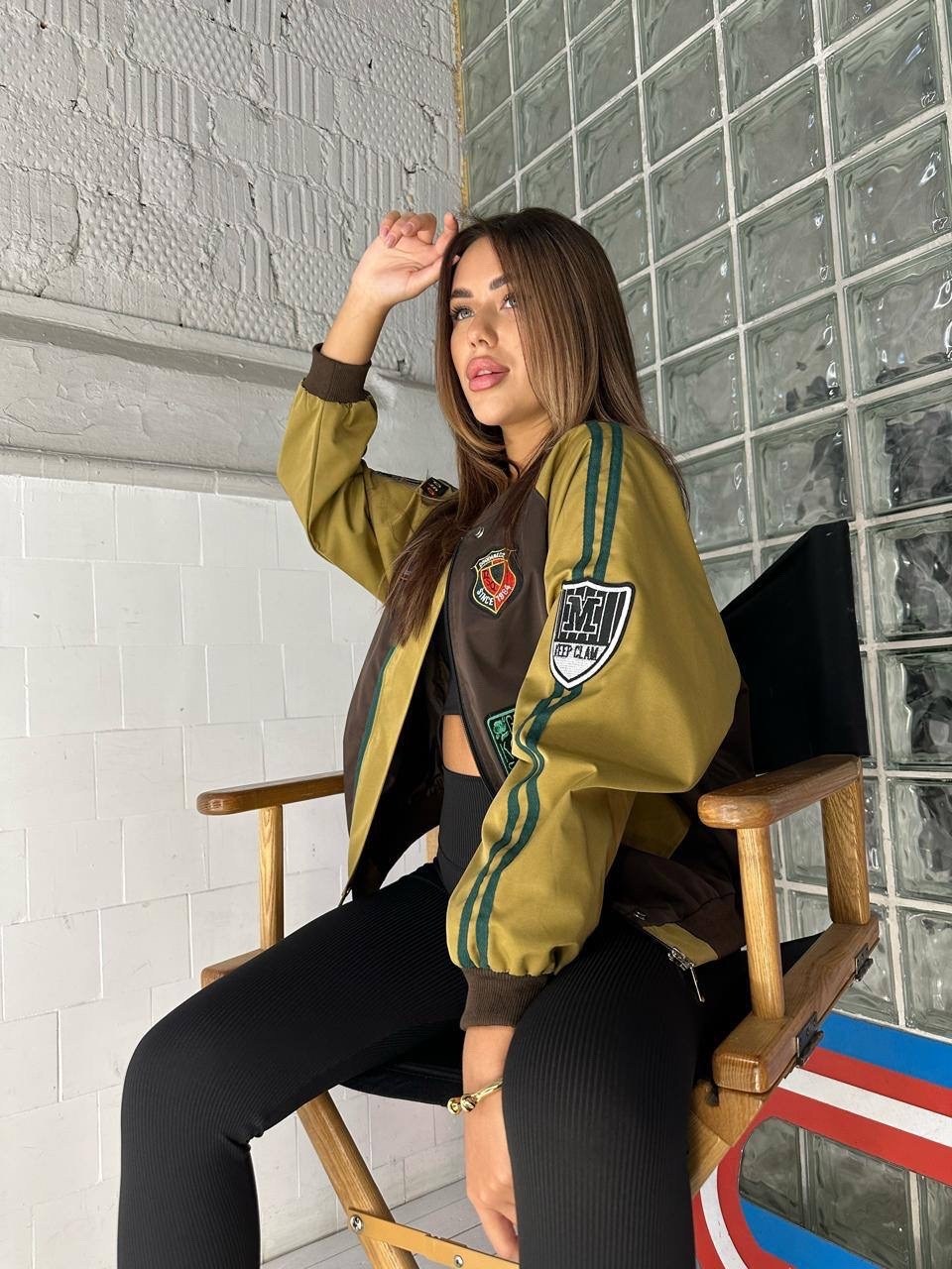 mtforce кожаный бомбер женский цвета хаки,кожаный бомбер женский цвета хаки,женский бомбер,куртка бомбер,куртка бомбер женская