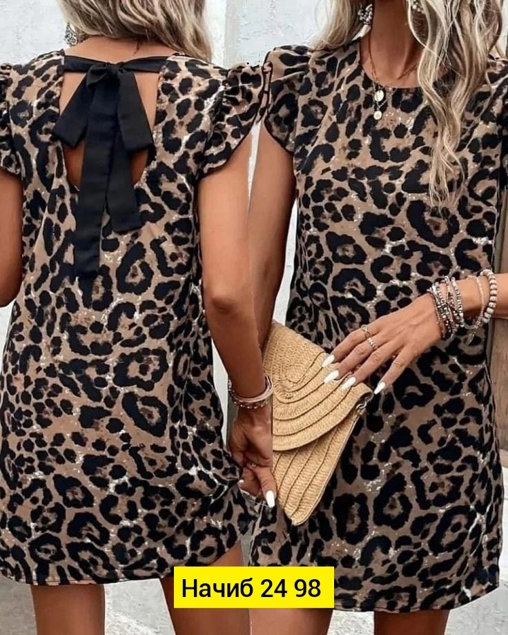 мини-платье с леопардовым принтом коричневый,женское платье с леопардовым принтом,платье мини с леопардовым принтом,платье с леопардовым принтом,платье леопард