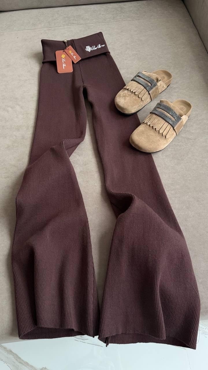 брюки клеш шоколадного цвета,трикотажные брюки,спортивные штаны женские 9009 клеш - мелкая лапша коричневые,лосины клеш,брюки клеш легинсы клеш в рубчик коричневый