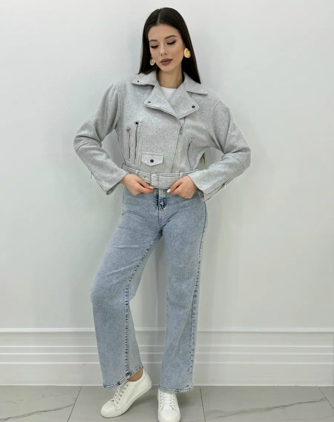 куртка из пальтовой ткани серая,куртка косуха женская,пальто косуха,куртка из пальтовой ткани,косуха шерстяная куртка из пальтовой ткани оверсайз look design