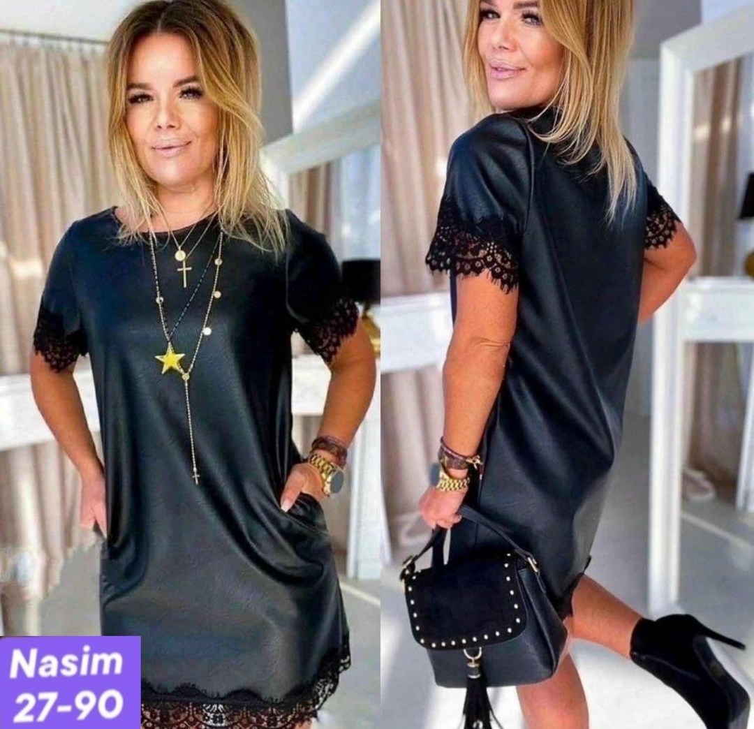 платье женское,платье женское выполнено под экокожу,платье женское туника,платье женское черное,платье эко кожа