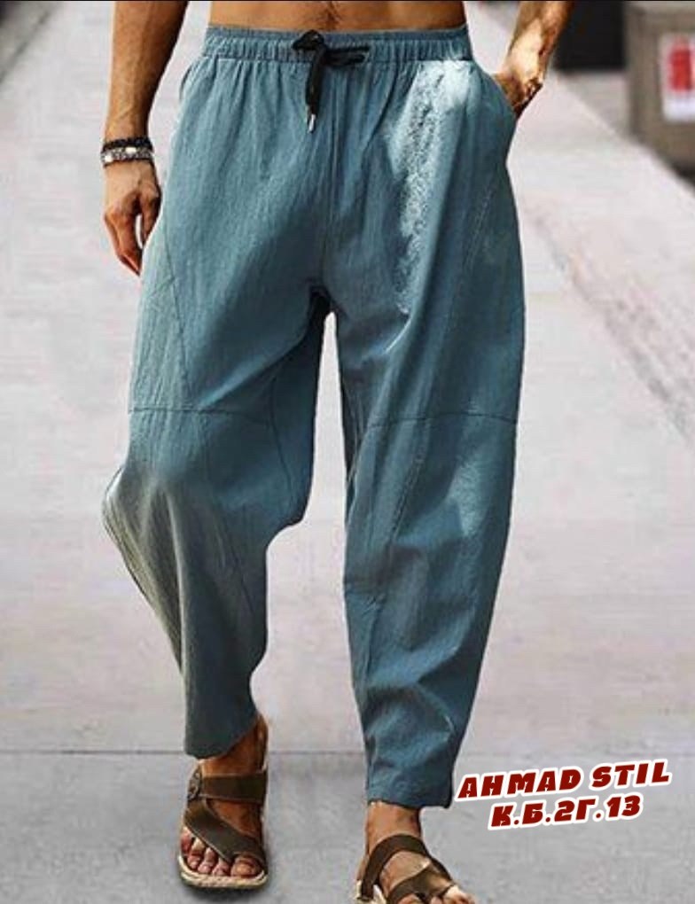 летние брюки мужские,шаровары мужские,мужские льняные брюки,гаремные штаны мужские,мужские штаны