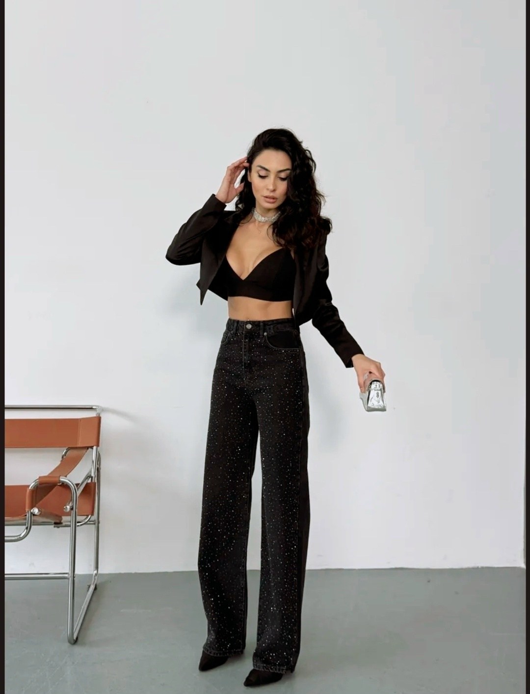 костюм классический,брюки с пайетками,брюки в пайетках,широкие брюки из бархата с отделкой по фигуре next черный