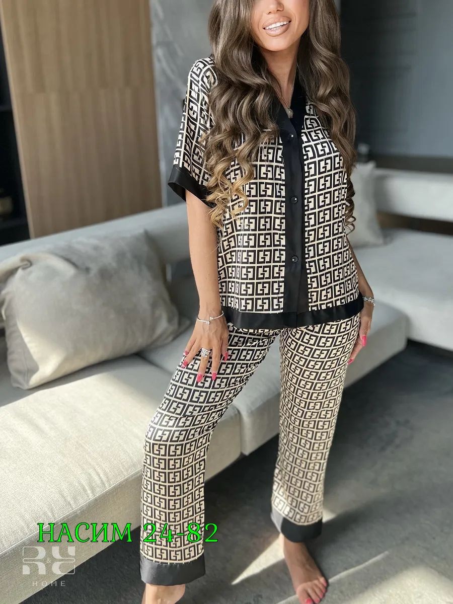 пижама женская,костюм домашний пижама,костюм для дома пижама,пижама фенди,пижама комплект