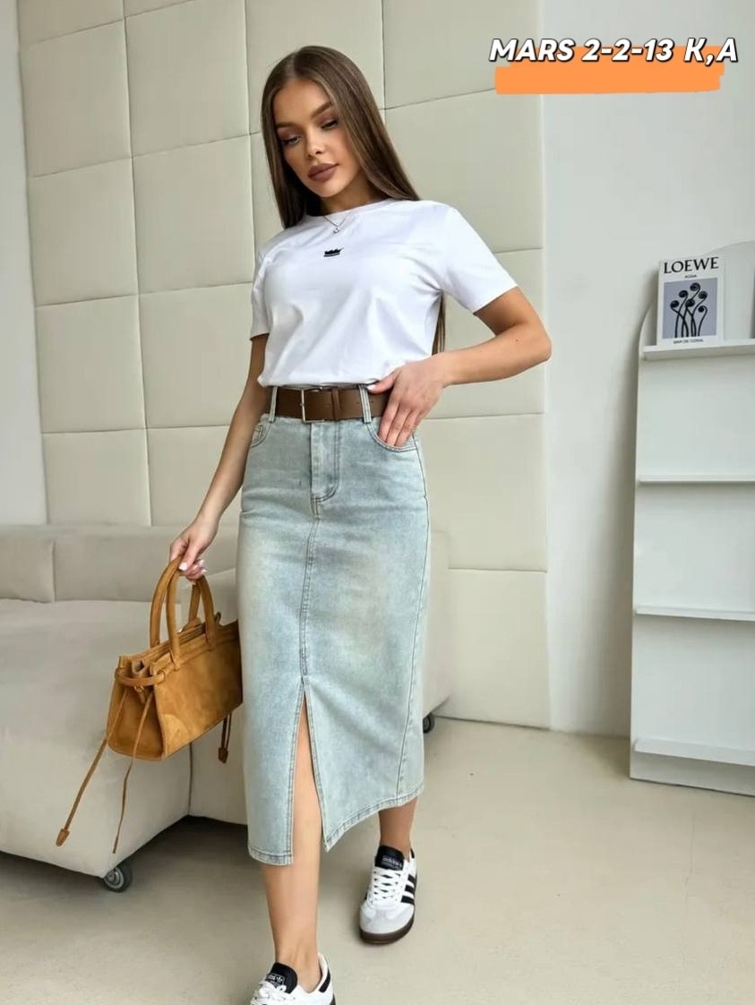 юбка джинсовая женская,джинсовая юбка миди,джинсовая юбка,джинсовая юбка-миди с разрезом,юбка джинс