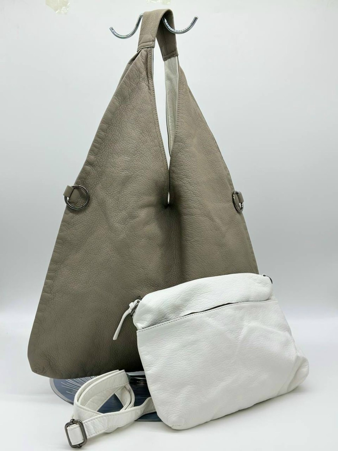 сумка,женская сумка,двусторонняя сумка,сумка хобо на плечо,комплект сумка