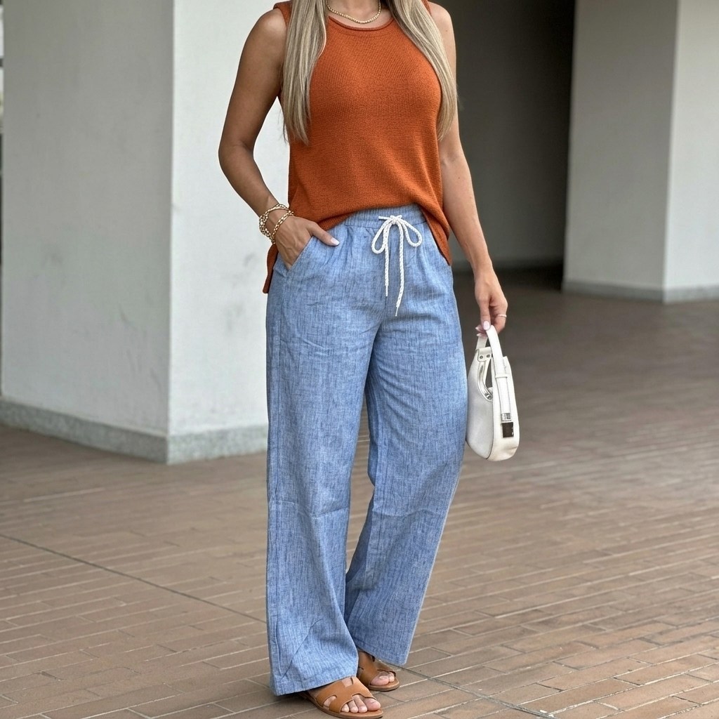 летние брюки,широкие брюки,модные брюки палаццо,брюки льняные,женские брюки