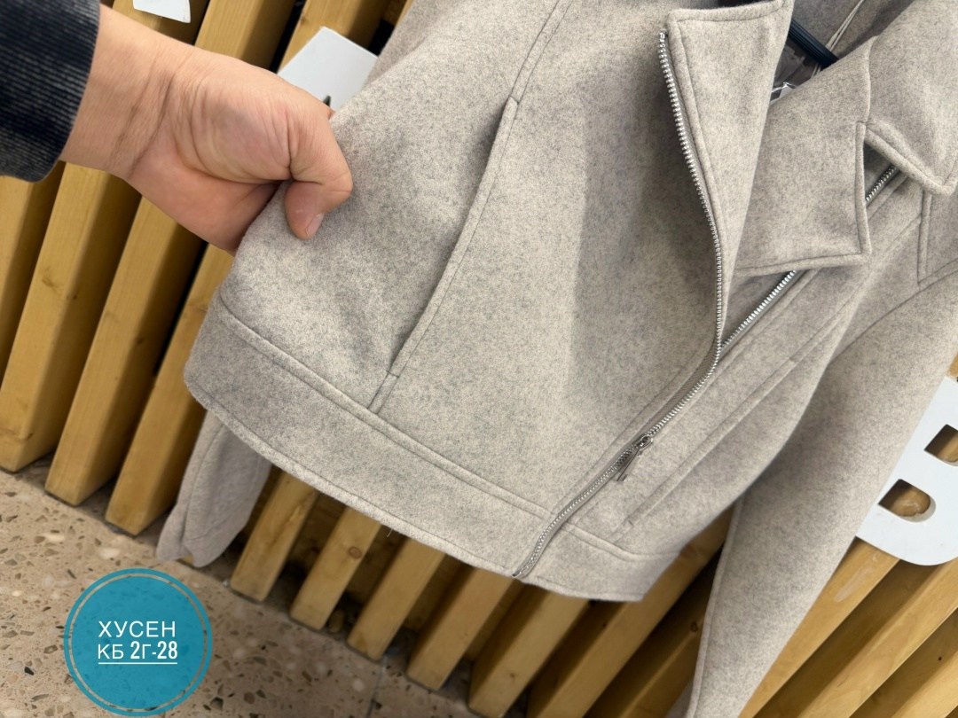 куртка aura 7048-164 серый меланж,женская куртка,куртка,полупальто,пальто косуха