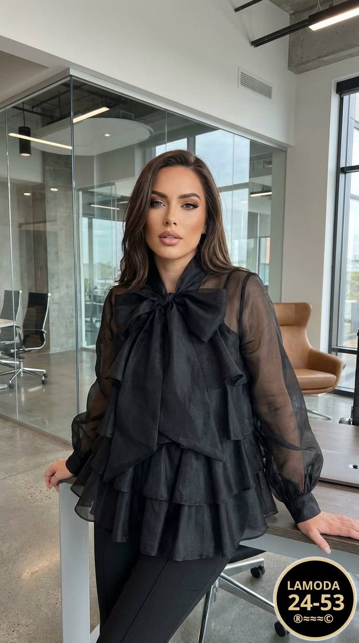 блузка с оборками,блузка шифоновая,блузка с бантом,блузка из органзы,блузка с рюшами