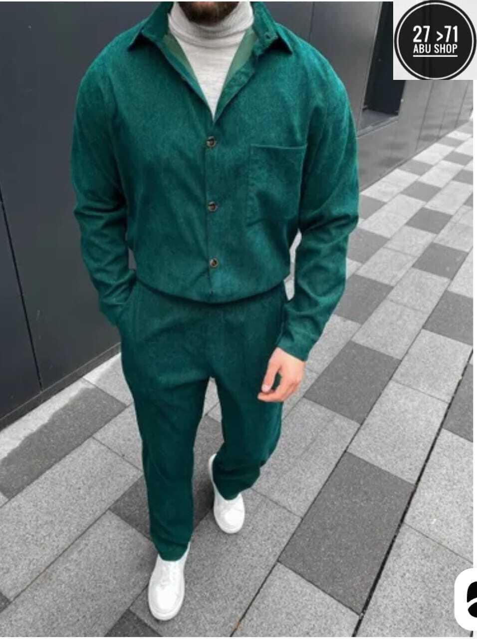 костюм двойка для мужчин вельвет,классический вельветовый костюм свободного,костюм вельветовый с рубашкой и брюками zakiya shop,костюм мужской вельветовый