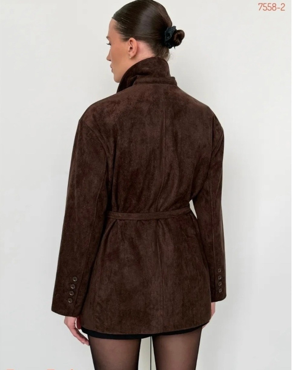 куртка замшевая жакет премиум x'zotic,классическая коричневая замшевая женская куртка с поясом,куртка замшевая жакет премиум x'zotic 370919299,замшевая куртка,куртка замшевая женская