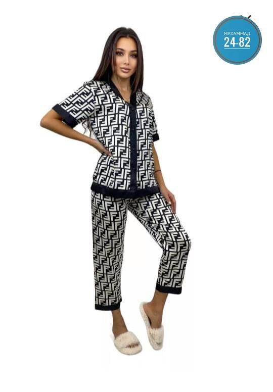 пижама женская,костюм для дома пижама,комплект пижама,костюм домашний пижама,пижама фенди