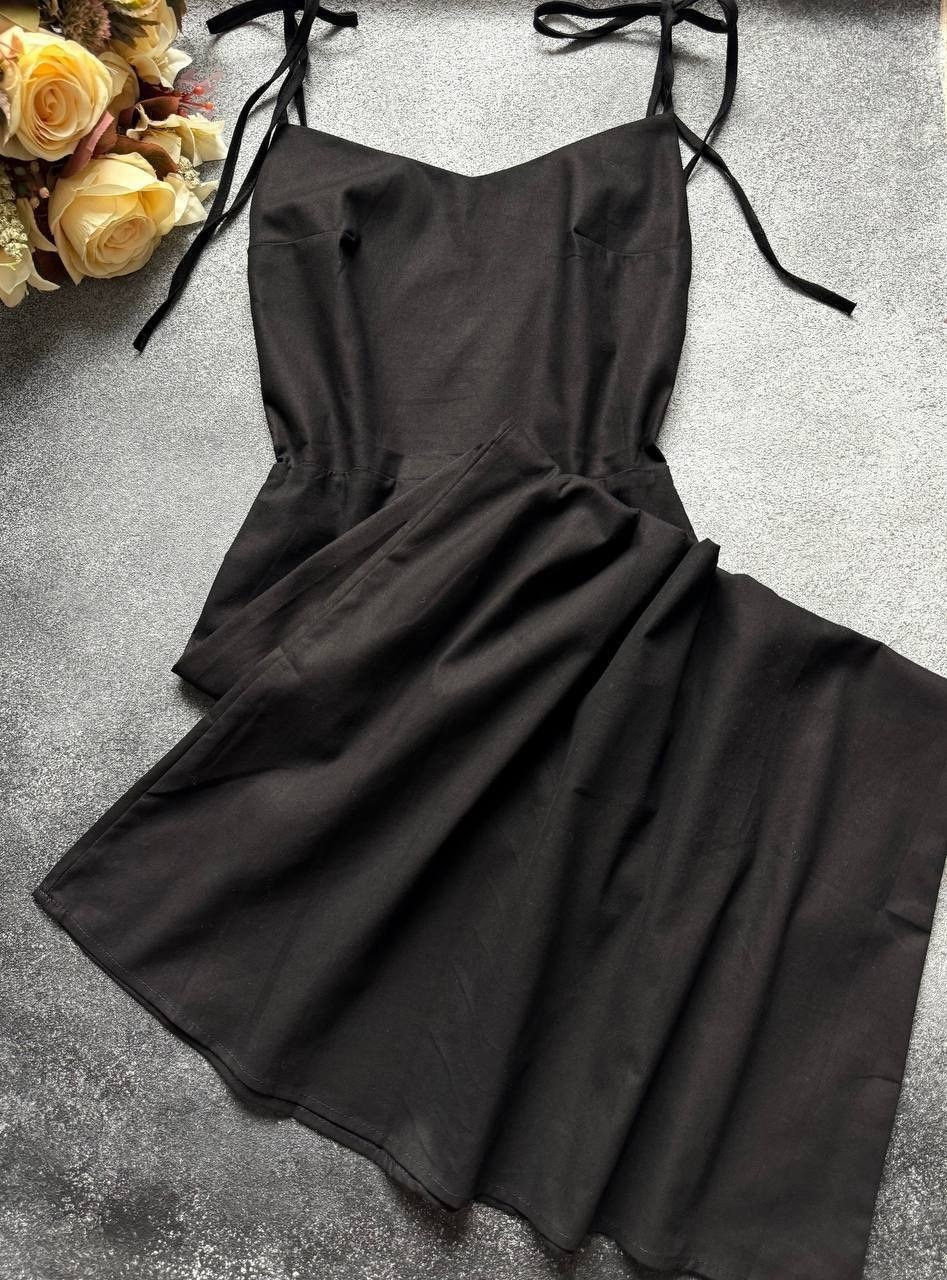 платье на бретелях,платье на шнуровке черное,сарафан с открытой спинкой,платья,платье сарафан