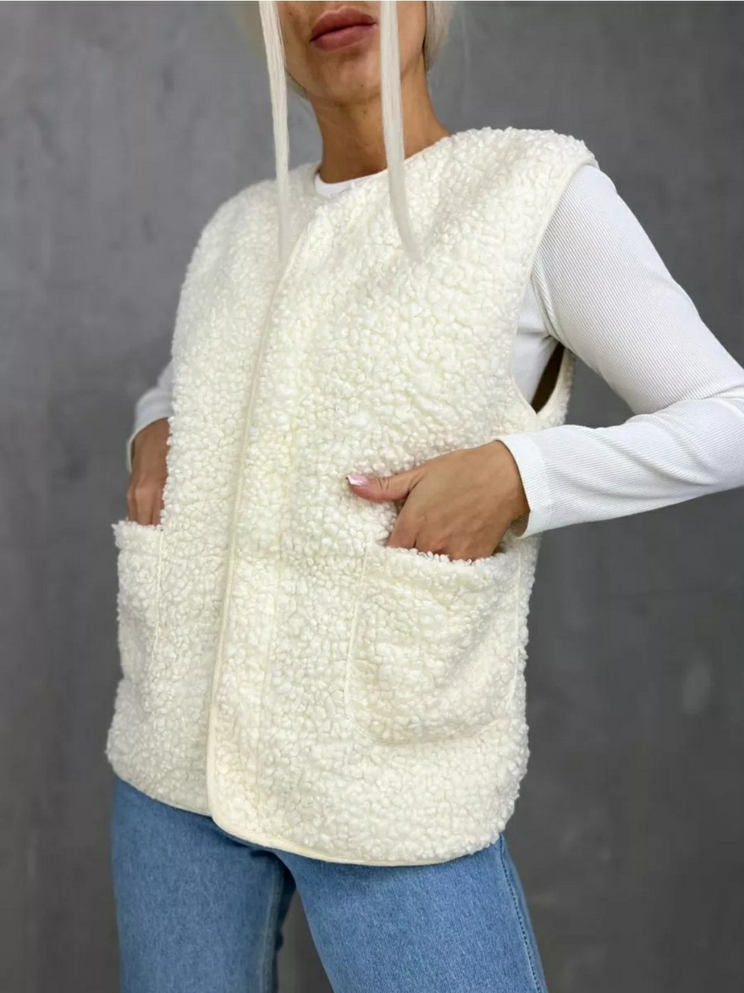 жилет утепленный безрукавка с карманами,жилетка женская,плюшевый жилет женский,женский двухсторонний жилет из овечьей шерсти,утепленная жилетка