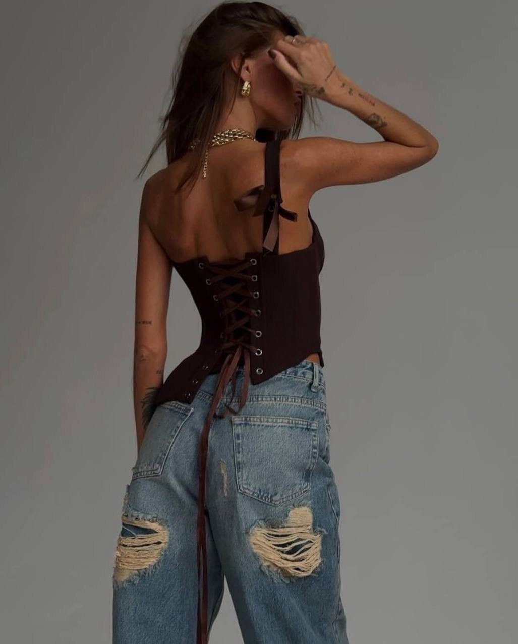 стильные джинсы,модная ,стильные наряды,корсет женский