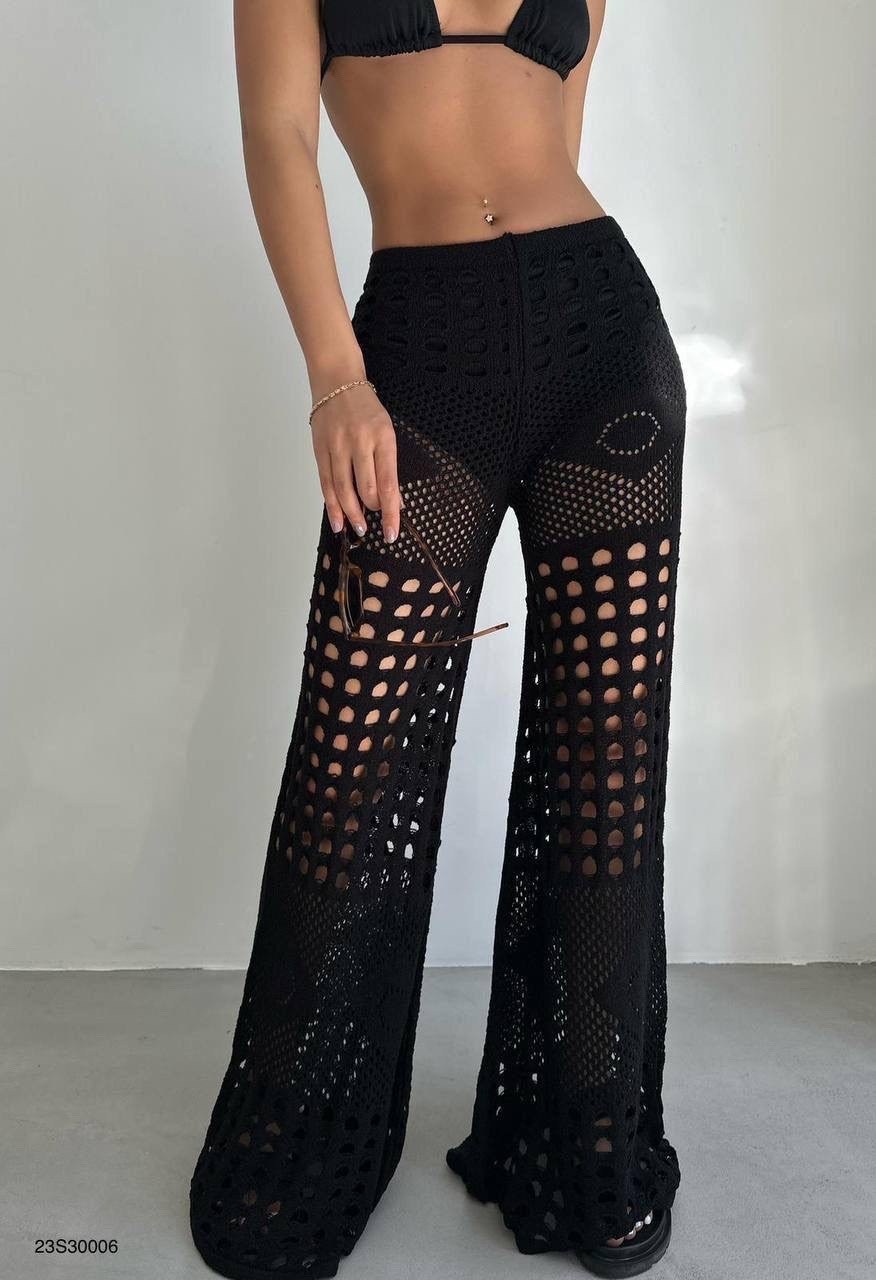 вязаные брюки,брюки ажурные,повседневные брюки,широкие брюки,брюки женские вязаные