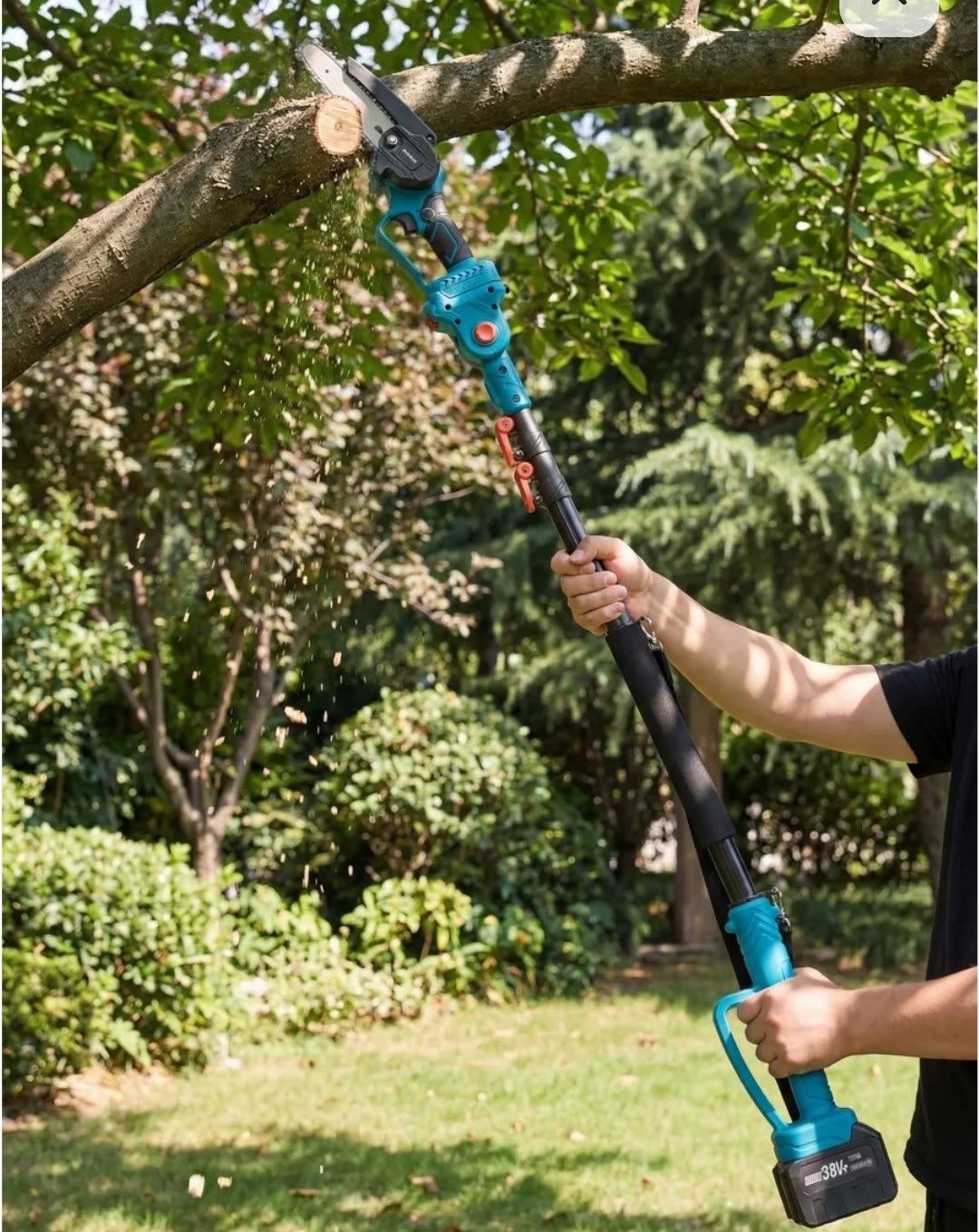 набор 3 в 1 аккумуляторный секатор с телескопической штангой и пилой (2 акб),универсальный аккумуляторный набор 3 в 1,аккумуляторный набор 3в1 цепная пила секатор телескопическая штанга 2 аккумулятора