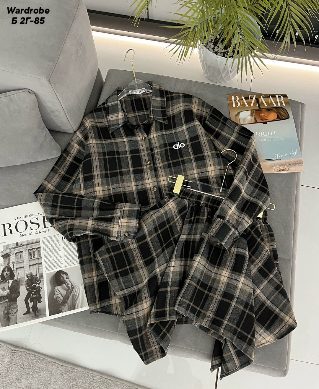 костюм в клетку с юбкой,костюм в клетку,костюм с юбкой и рубашкой в клетку,костюм с рубашкой,костюм с юбкой и рубашкой