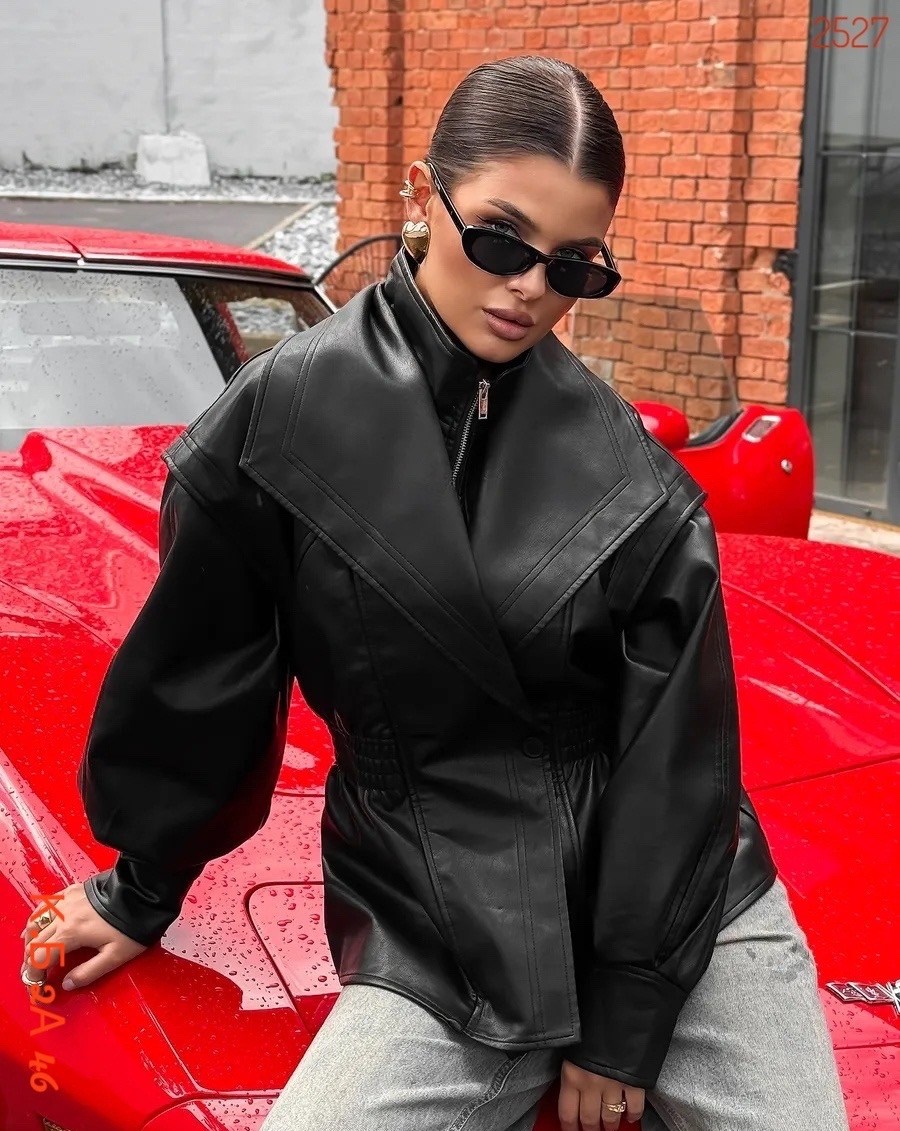 женская кожаная куртка,куртка из экокожи,кожаная куртка,косуха куртка кожаная с поясом chauzi,косуха куртка кожаная короткая оверсайз демисезонная mayberry