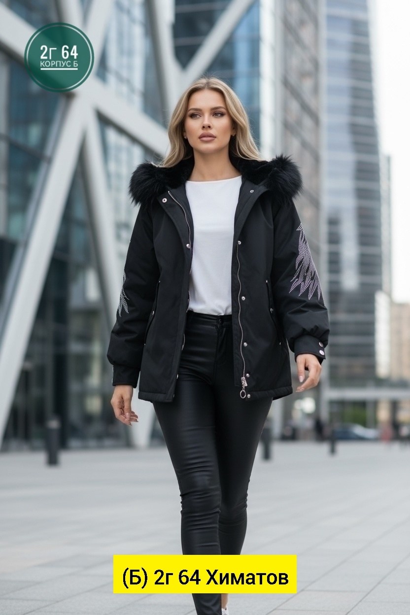 женская зимняя куртка,зимняя куртка,зимняя куртка с натуральным мехом,куртка с крыльями,куртка с крыльями из страз