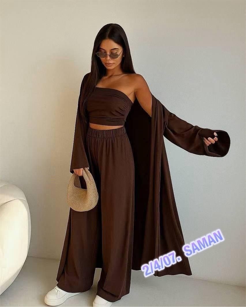 костюм женский тройка,женские костюмы,комплект с топом,костюм летний с брюками палаццо,топом и кардиган макси diamond daze,костюм летний с брюками палаццо