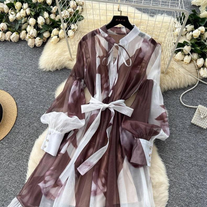 платье с длинными рукавами,длинное платье,шифоновое платье,платье винтажное, платье