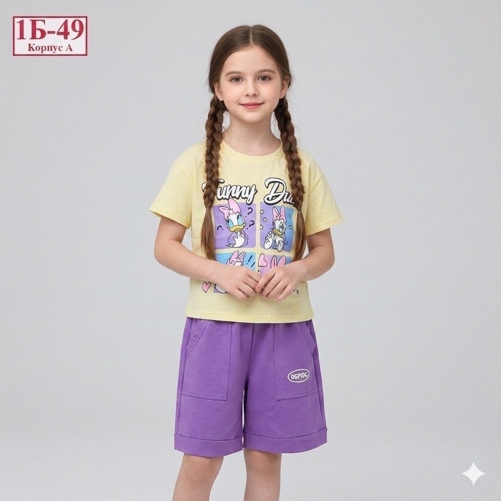 комплект для девочек (футболка, шорты),комплект для девочки,одежда для девочек,летний костюм для девочек,футболки для девочки