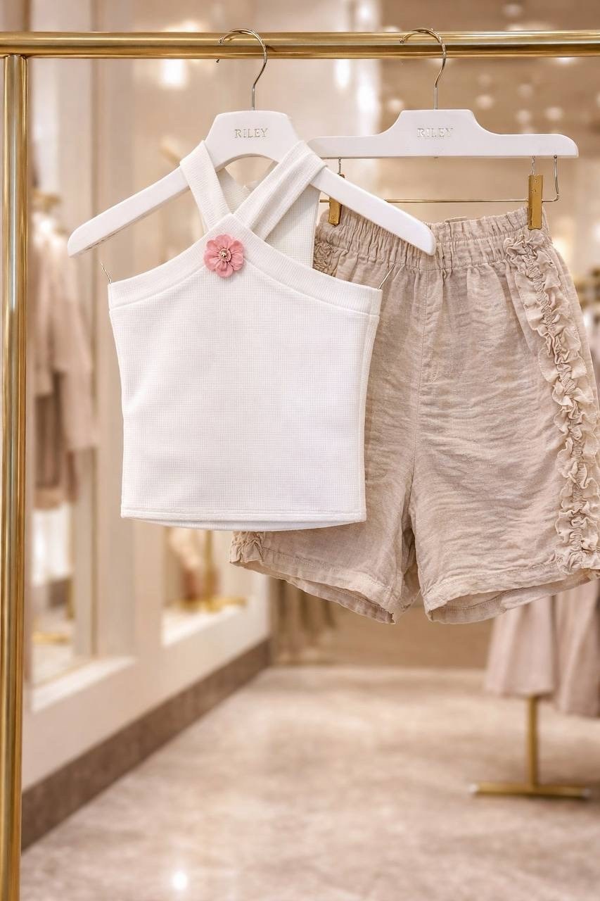 ребенок,трикотажный костюм для девочки с шортами и топом варя-варвара,одежда для маленьких девочек,шорты для девочек,детская мода