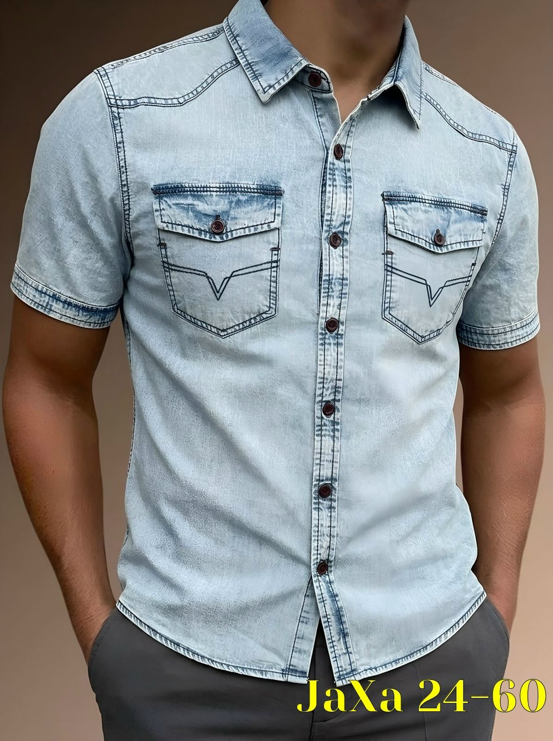 рубашка джинсовая мужская,джинсовая рубашка с коротким рукавом,мужская джинсовая рубашка большого размера,мужская джинсовая рубашка westland w7315 pale_blue размер l,рубашка джинсовая