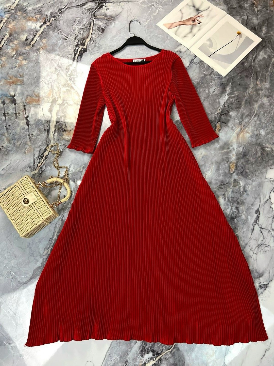 платье плиссе,женское платье,красное платье,платье,платье плиссировка