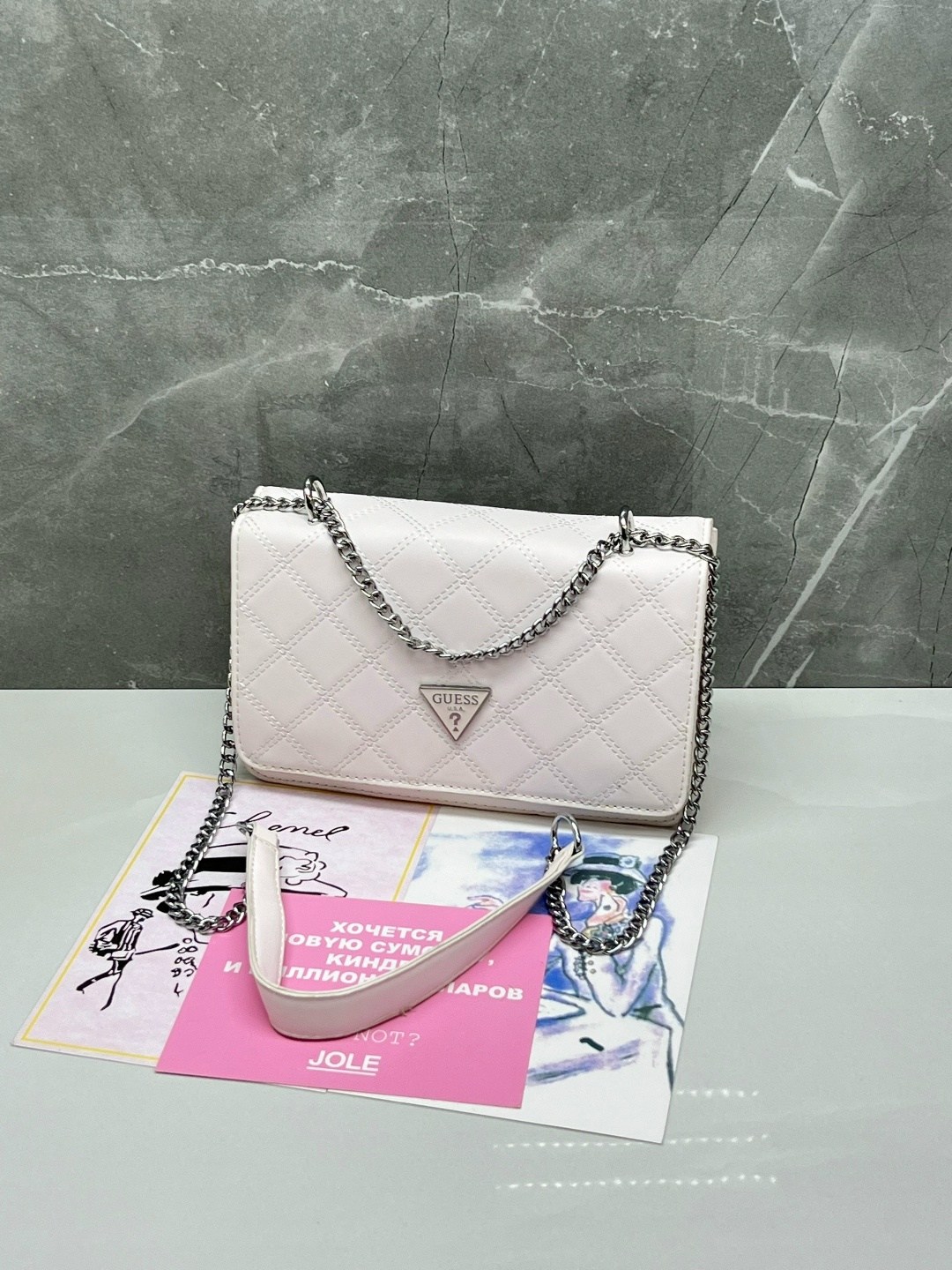 сумка guess белая,сумка guess женская,guess сумка,белая сумка guess женская сумка на цепочке клатч,сумка женская guess hwq g8748200 белая