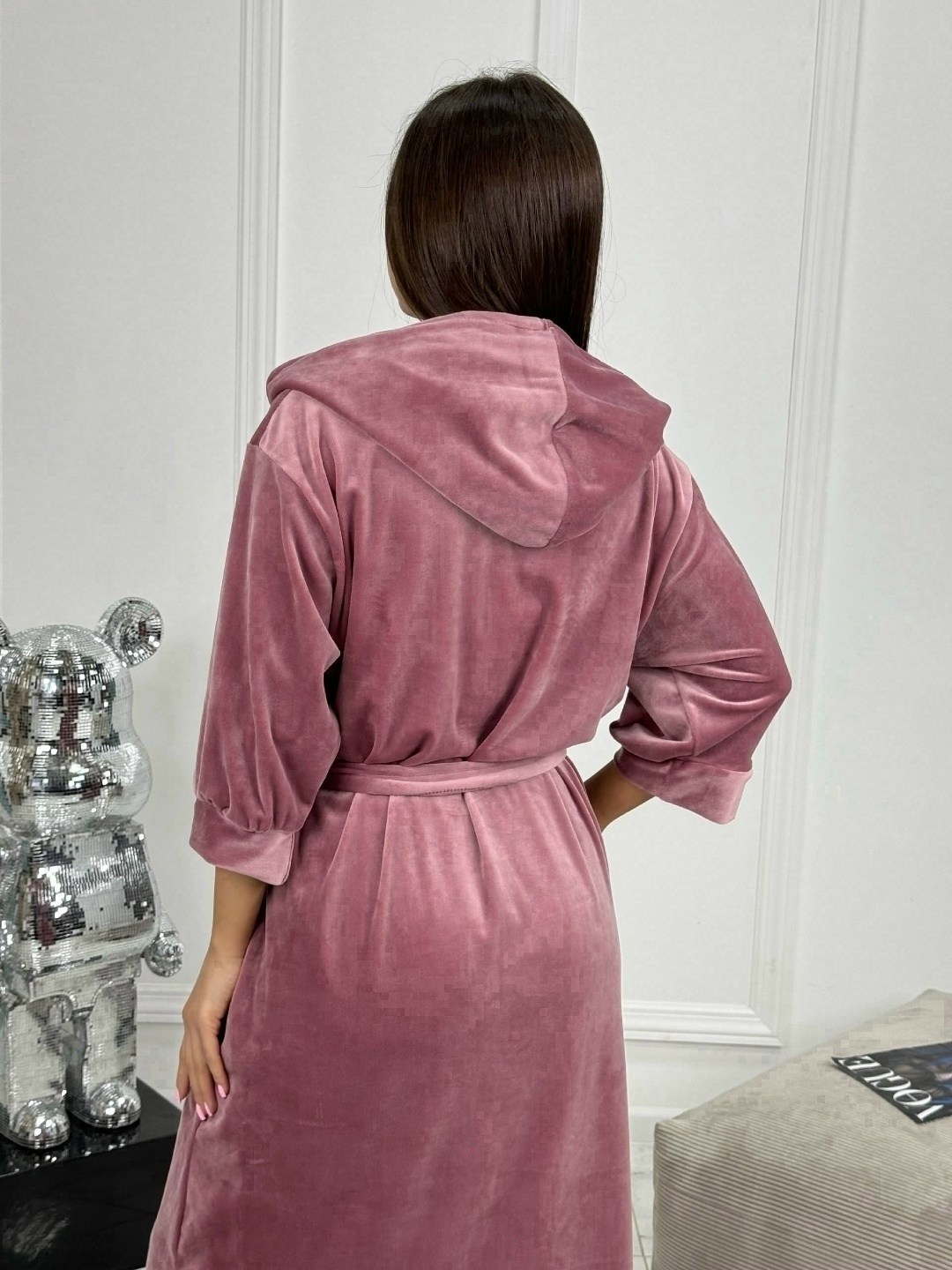 халат домашний велюровый ари текс,женский велюровый халат,велюровый халат,халат женский,халат велюровый длинный