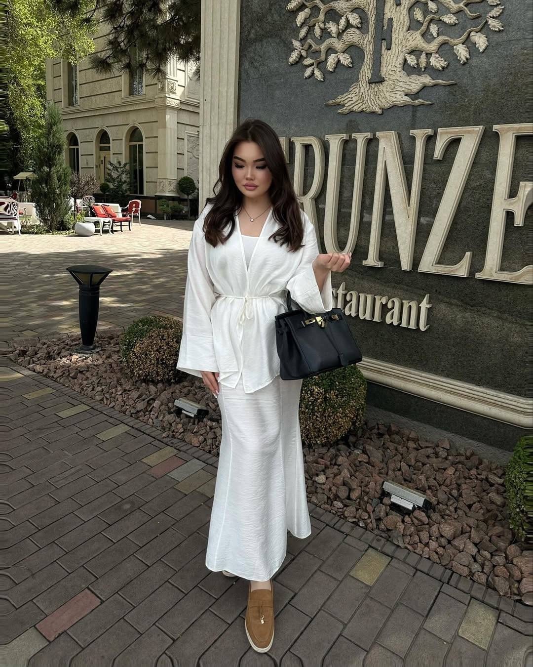 белый костюм,костюм женский белый,кимоно с брюками,пижама для женщин