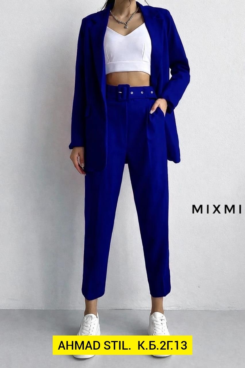 костюм двойка женский брючный,костюм двойка классическая,костюм женский,голубой костюм женский,брючный костюм женский