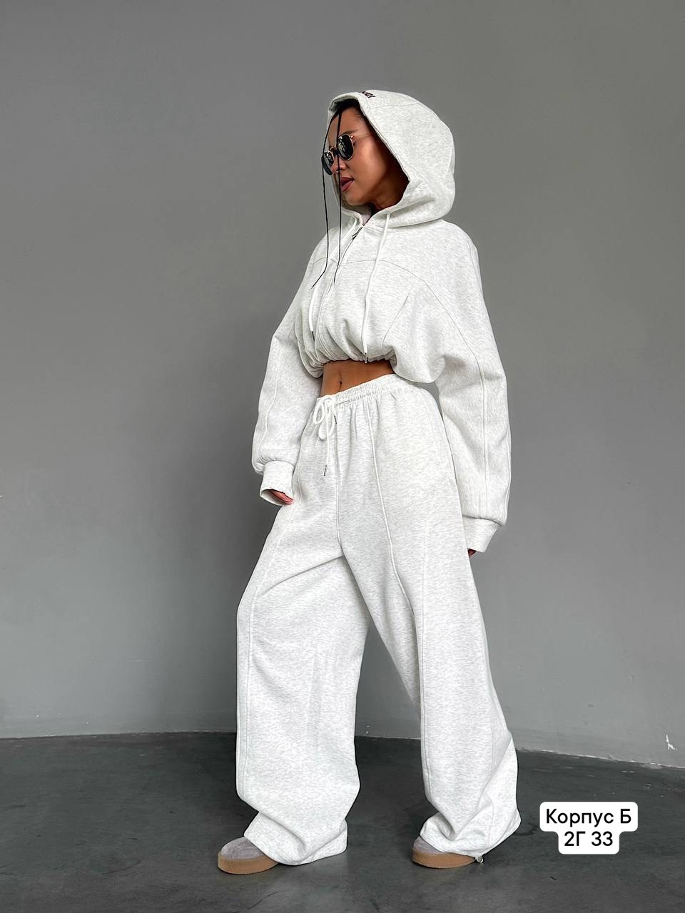 брючный костюм,спортивный костюм женский домашний оверсайз из футера,спортивный костюм женский домашний оверсайз из футера joe lo 39504511,костюм женский,штаны широкие