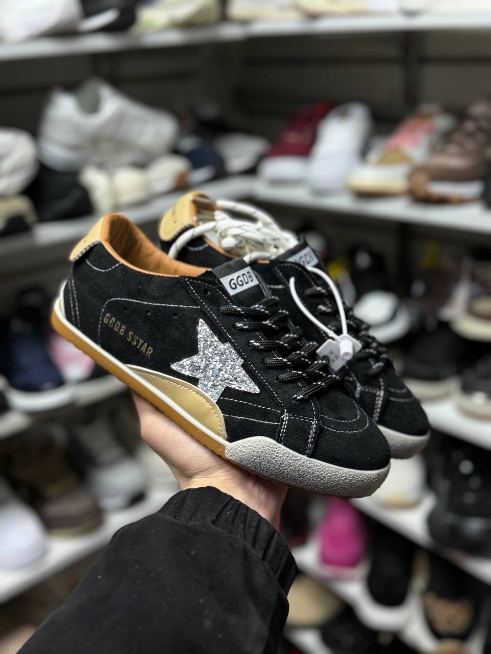 замшевые кроссовки ball star golden goose черный,кроссовки golden goose,,кеды golden goose,кроссовки super star penstar golden goose черный