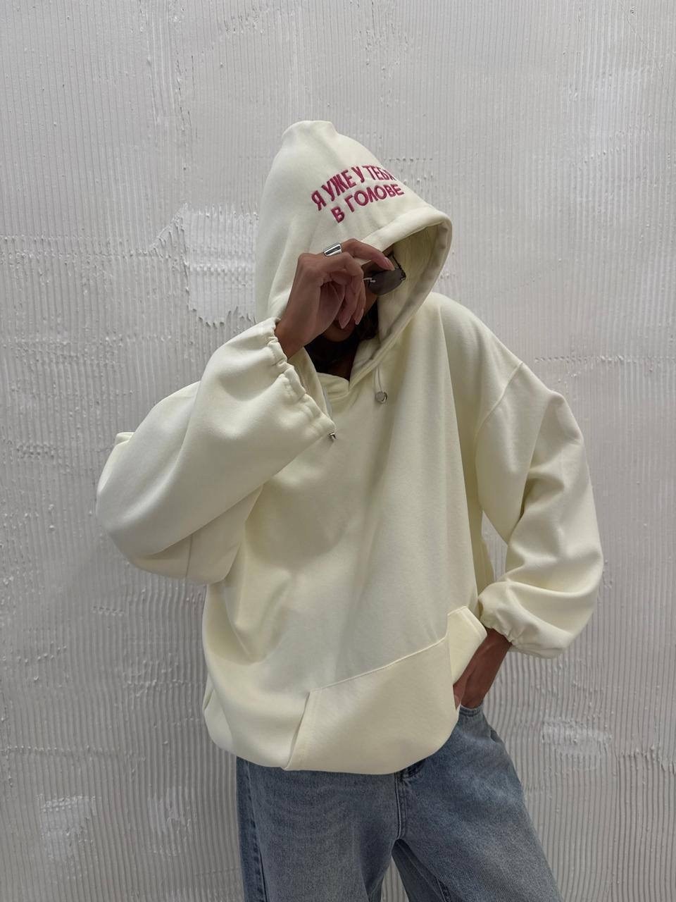 худи оверсайз,свитшот с капюшоном,женская толстовка,толстовки худи,худи унисекс твое 97256 серое l