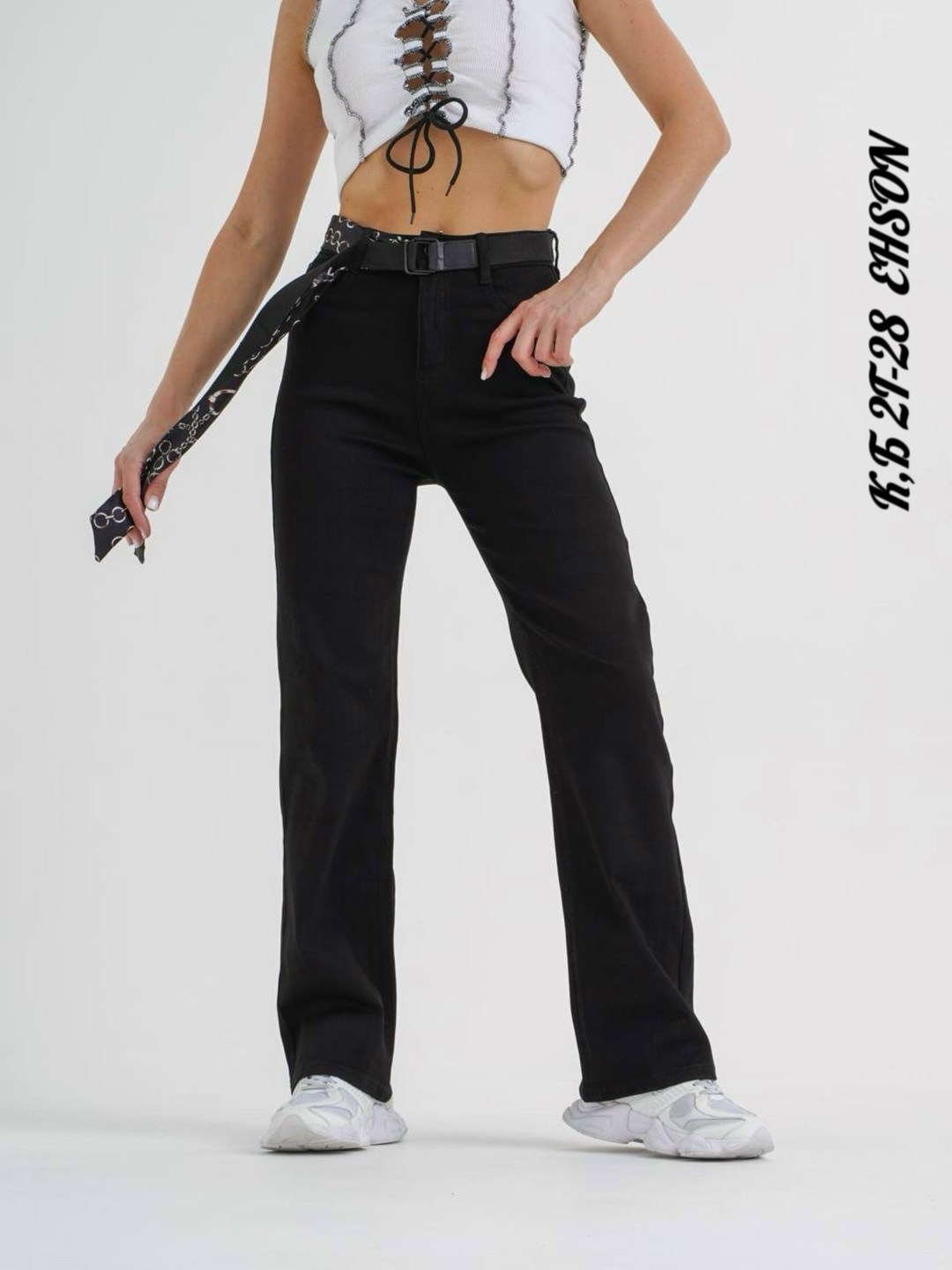 джинсы клеш женские с высокой талией черного цвета,джинсы женские,джинсы брюки,джинсы louren wilton 80015916,джинсы женские черные