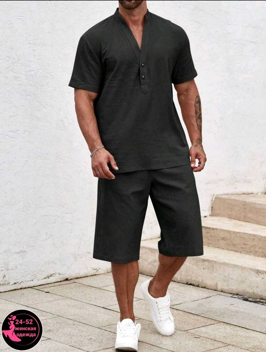 летние мужские костюмы,льняной костюм с шортами,мужской повседневный костюм,мужской льняной костюм,мужской костюм из льна