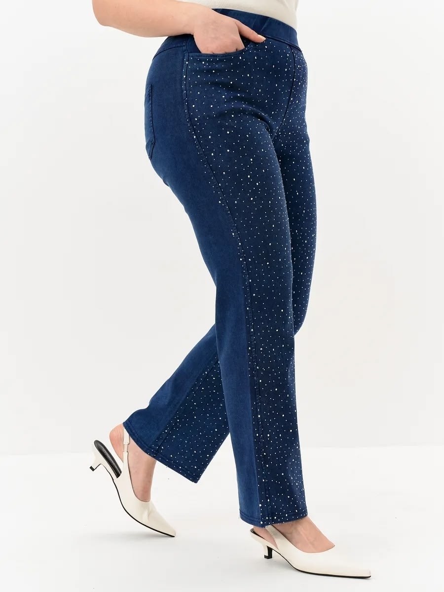 джинсы клеш со стразами h&a collection,брюки широкие с пайетками yours curve черный,женские джинсы прямые со стразами стрейч y2k lolo blues,джинсы со стразами,брюки классические