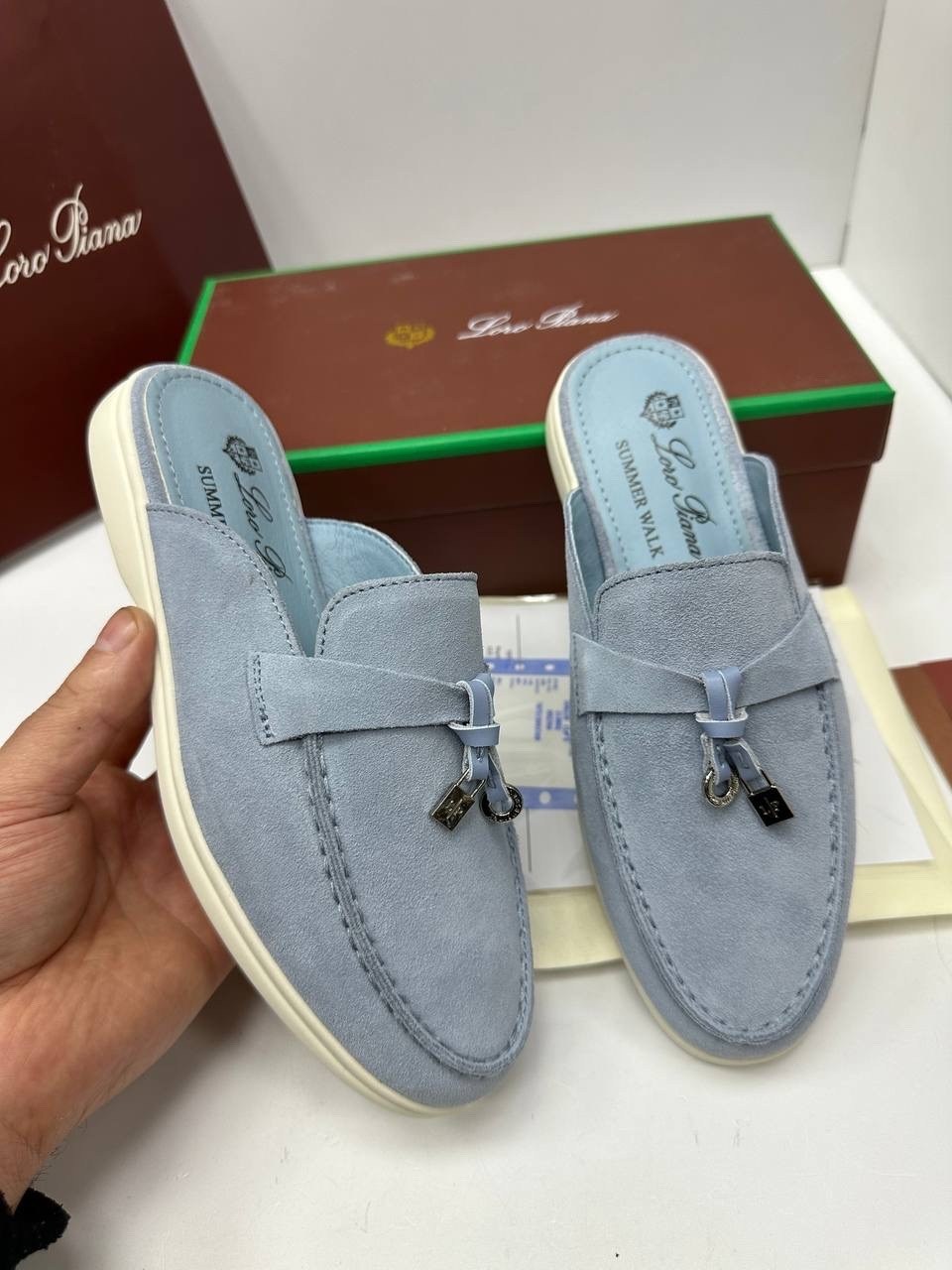 мюли loro piana,женские замшевые мюли loro piana бежевые,лоферы loro piana,,loro piana лоферы женские