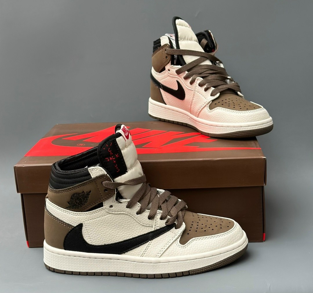 кроссовки nike air jordan 1 x travis scott цвет коричневый,кроссовки nike air jordan 1 x travis scott,nike air jordan 1 travis scott,jordan 1 travis scott,nike jordan cactus jack travis scott