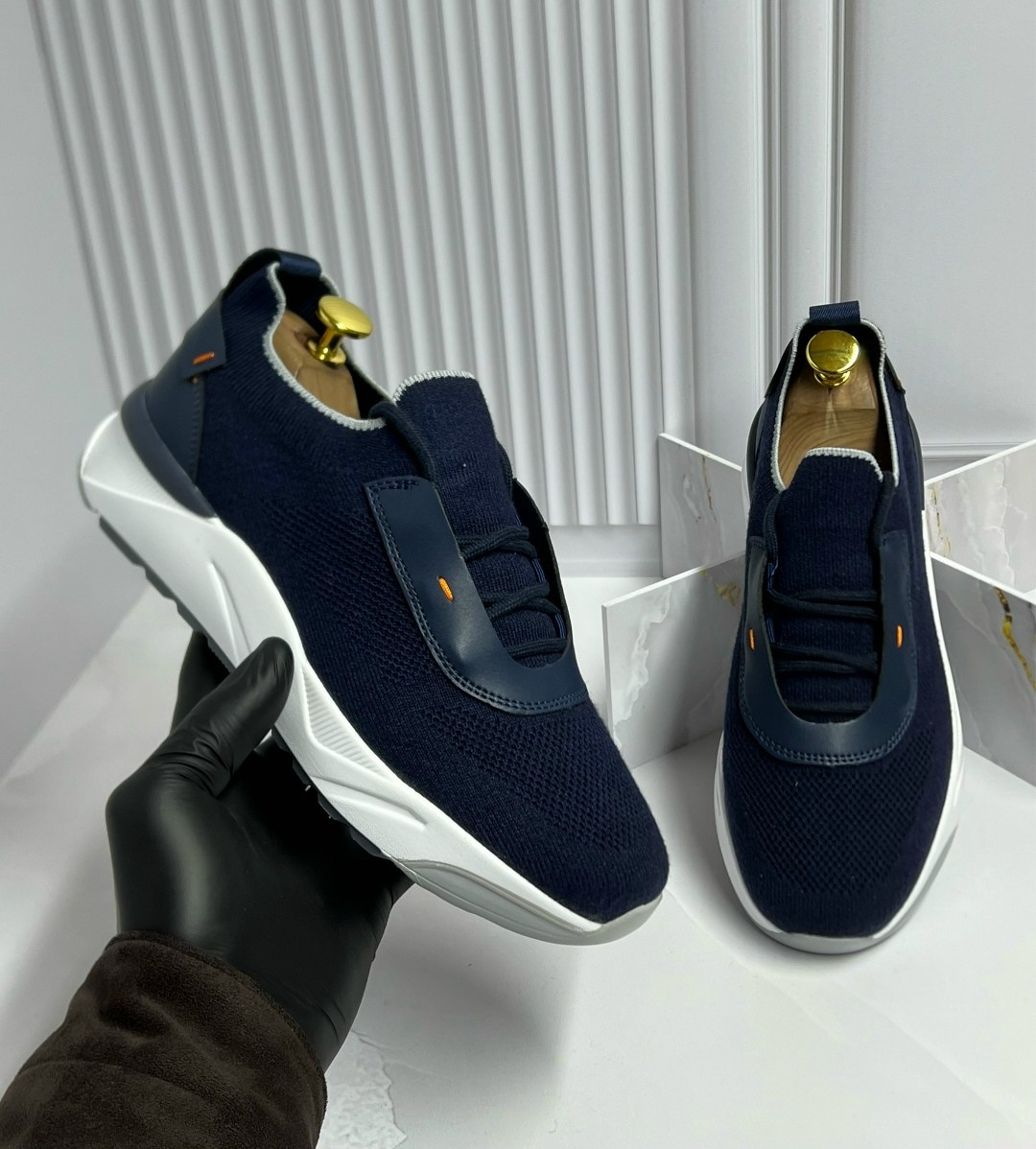 текстильные кроссовки santoni,кроссовки santoni,синие мужские текстильные кроссовки santoni,,текстильные кроссовки innova santoni