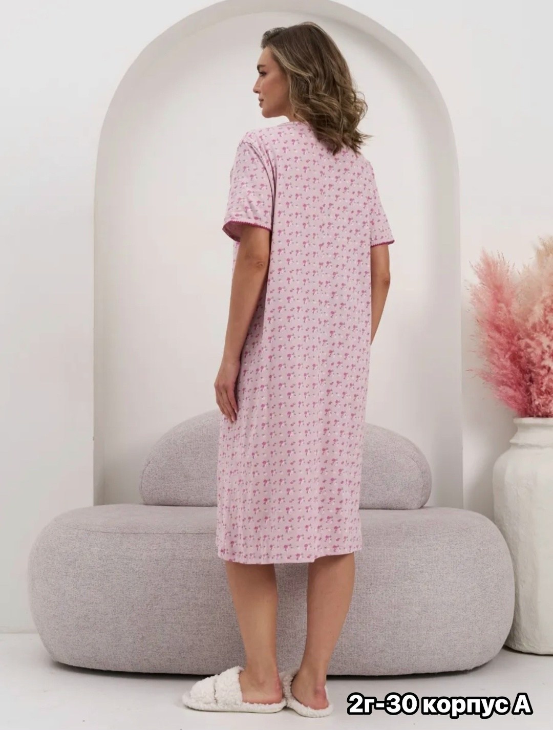 ночная сорочка трикотажная хлопок,ночная сорочка трикотажная хлопок mironia,женская ночная сорочка 42289 (цветы),женская ночная сорочка,ночная сорочка