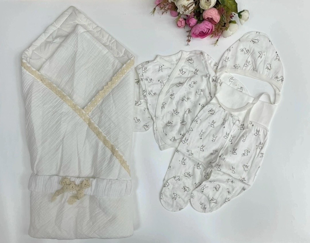 комплект на выписку,комплект на выписку для новорожденного муслиновый,комплект на выписку новорожденного,набор на выписку,конверт на выписку для новорожденного