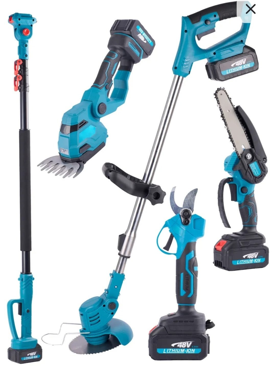 набор 3 в 1 аккумуляторный секатор с телескопической штангой и пилой (2 акб),универсальный аккумуляторный набор 3 в 1,аккумуляторный набор 3в1 цепная пила секатор телескопическая штанга 2 аккумулятора