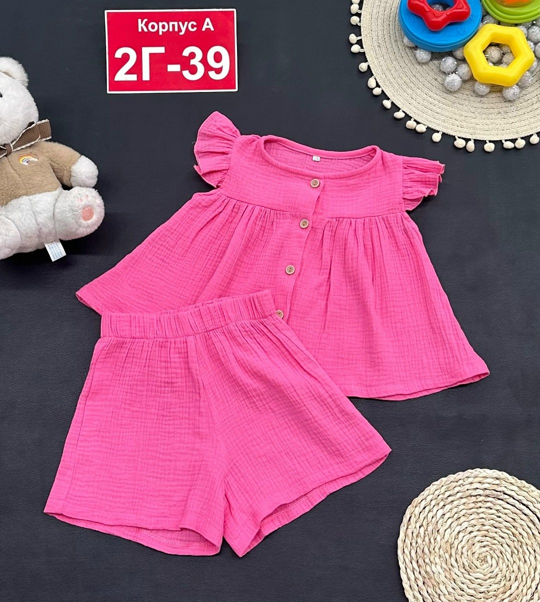 летний костюм для девочек,одежда для девочки,комплект одежды девочке,костюм для девочек,костюм из муслина с шортами летний lmdy 419651291