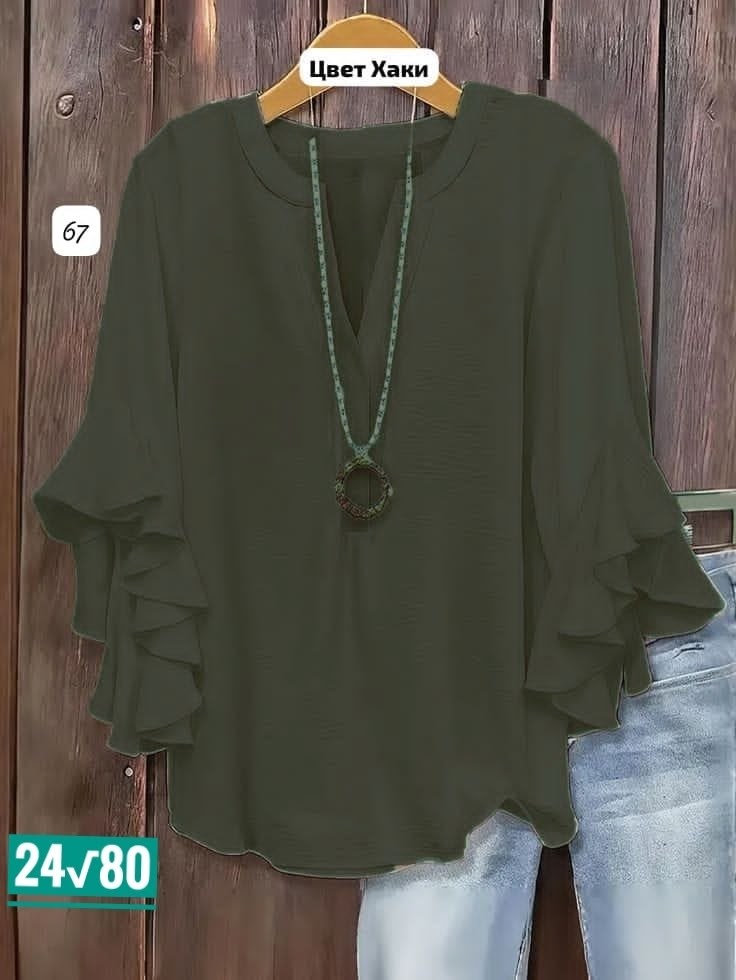 женская блузка,блузка с оборками,блузка женская повседневная,шифоновая блузка,повседневная блузка