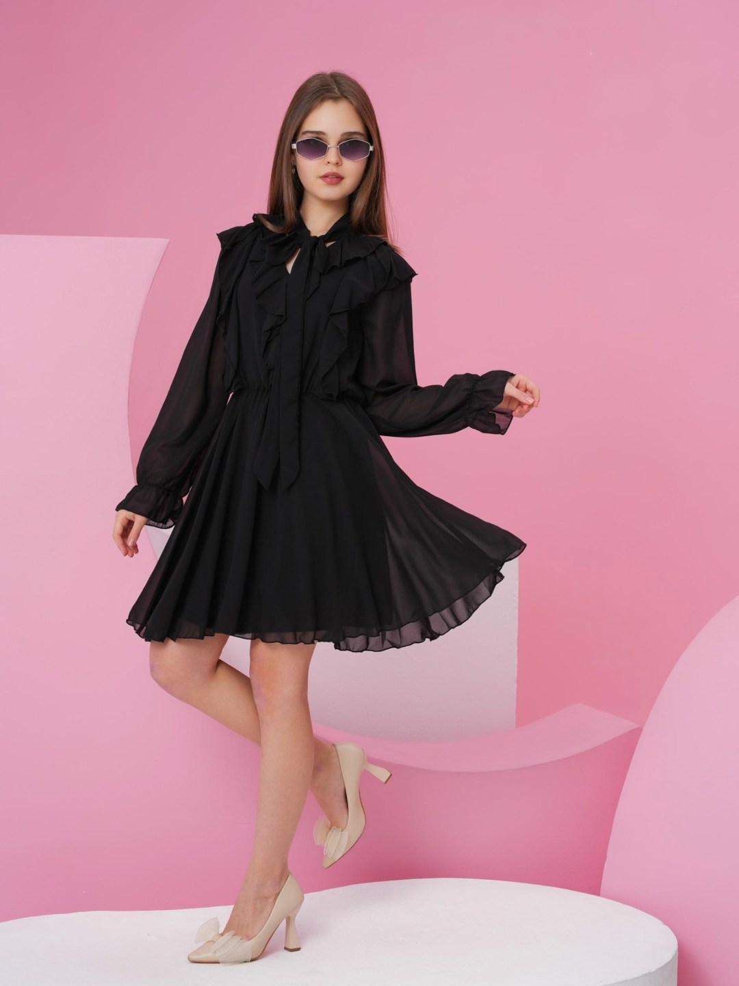 шифоновое платье,платье,нарядное платье,платье женской,платье с оборками