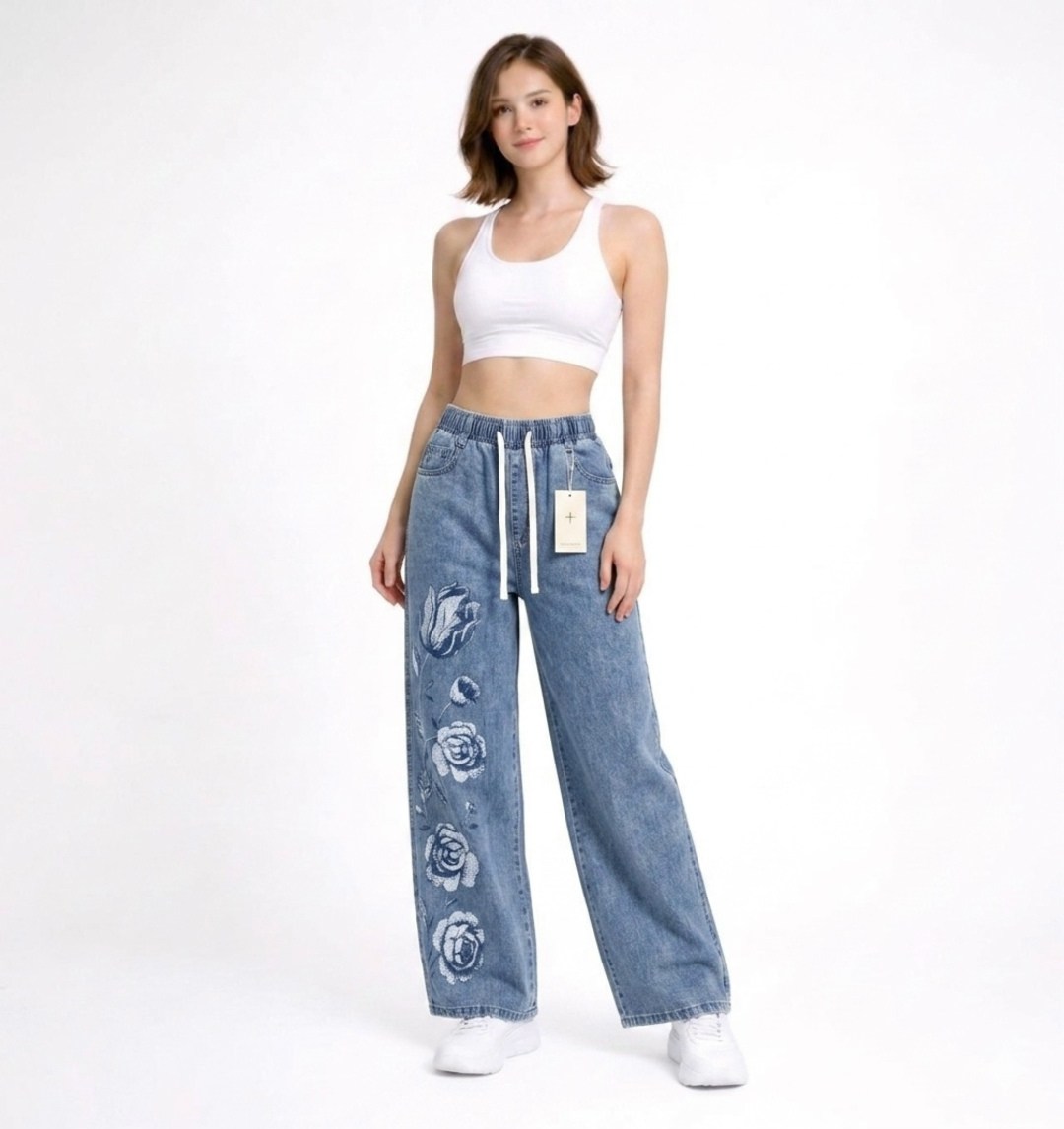 джинсы женские,джинсы широкие,джинсовые брюки,джинсы,джинсы с рисунком